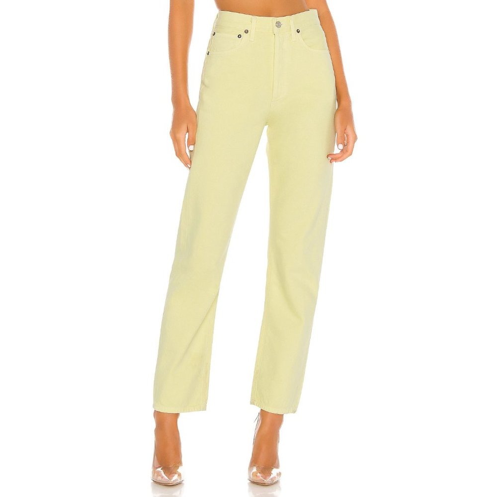 NWT Agolde 90s mid rise loose fit jeans limoncello - Picture 6 of 11